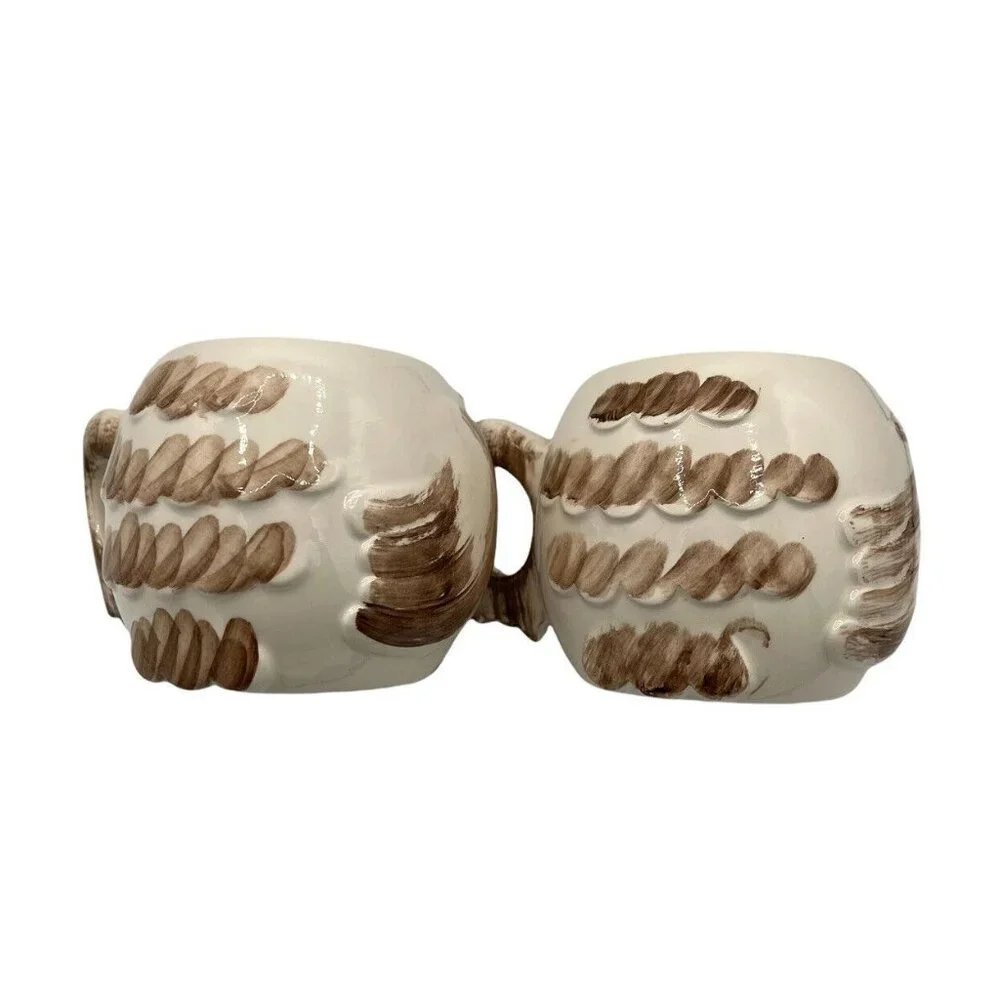 VTG Anthropomorphic Owl 2 Piece Ceramic Mug Set 8 oz Wing Shaped Handle … - Picture 2 of 6